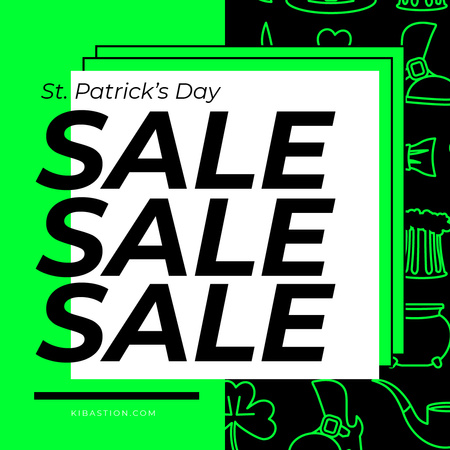 Ontwerpsjabloon van Instagram AD van St.Patricks Day Sale