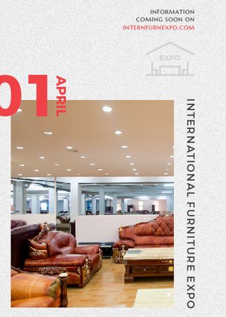 Furniture Expo invitation with modern Interior Invitation Πρότυπο σχεδίασης