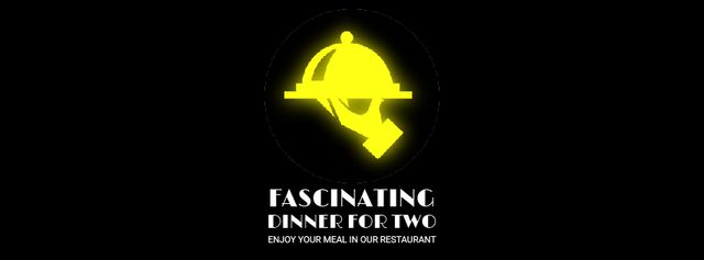 Neon Restaurant Signboard Food Icons Facebook Video cover Modelo de Design