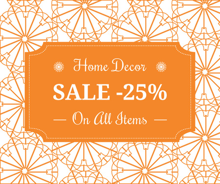 Home decor sale ad with floral texture Facebookデザインテンプレート