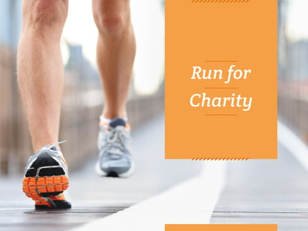 Charity Run Ad with Runner Presentation Tasarım Şablonu
