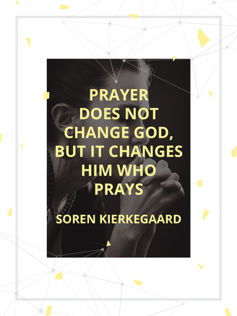 Religion Quote with Woman Praying Poster US Design Template