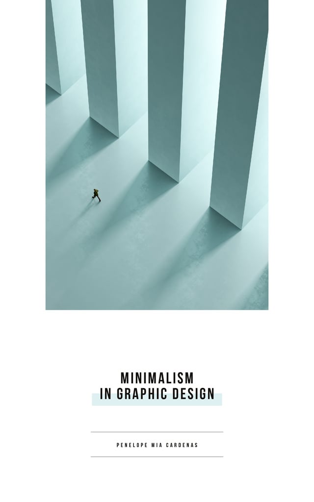 Graphic Design Man Walking by Columns Book Cover Modelo de Design