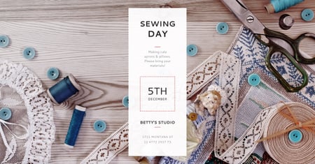 Platilla de diseño Sewing day event Annoucement Facebook AD
