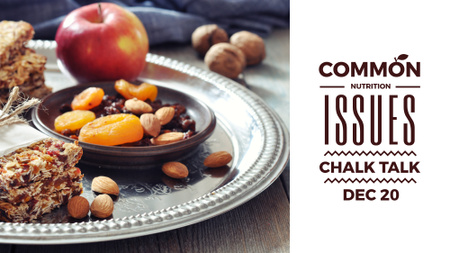 Plantilla de diseño de Nutrition Guide with dried Fruits and Nuts FB event cover 