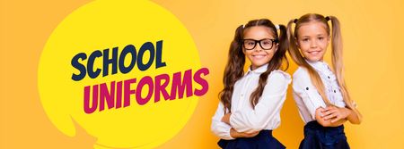 Platilla de diseño Back to School Offer Schoolgirls in Uniform Facebook cover