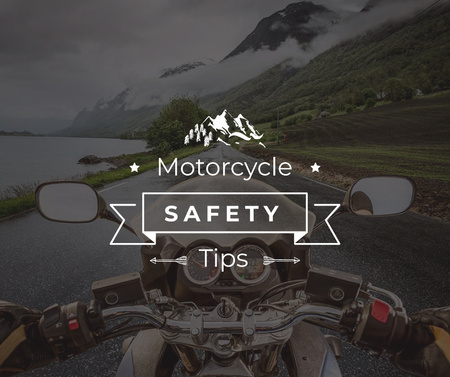 Plantilla de diseño de Motorcycle safety tips with Bike on road Facebook 