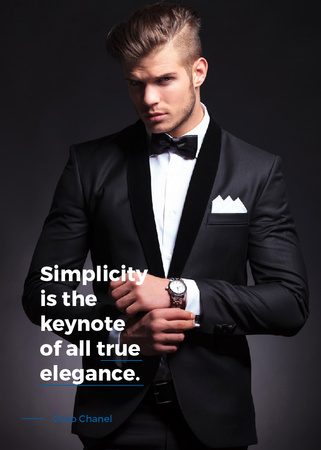 Elegance Quote Businessman Wearing Suit Invitation – шаблон для дизайну