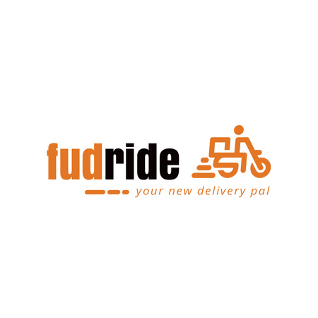 Ontwerpsjabloon van Logo van Bezorgdiensten met koerier op scooter