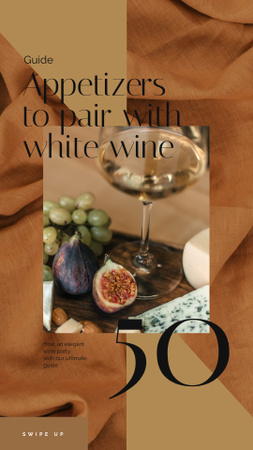 Winery Offer White Wine with Fruits Instagram Video Story Šablona návrhu