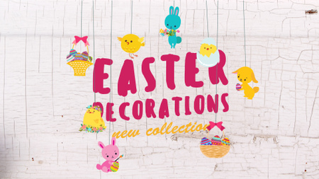 Easter Decorations Offer Cute Animals Toys Full HD video tervezősablon