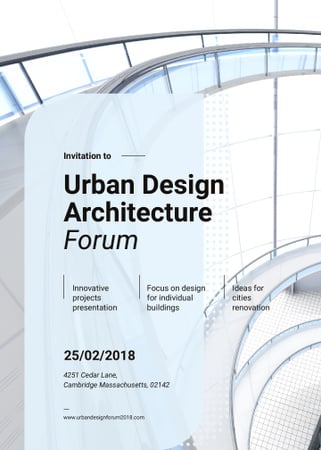 Plantilla de diseño de Stairs in modern building on Architecture Forum Invitation 