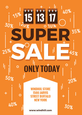 Store sale with Tags in orange Flayer tervezősablon