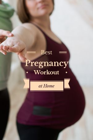 Template di design Donna di allenamento di gravidanza che fa Yoga Tumblr
