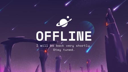 Ontwerpsjabloon van Twitch Offline Banner van Game Stream-advertentie met sprookjesruimte