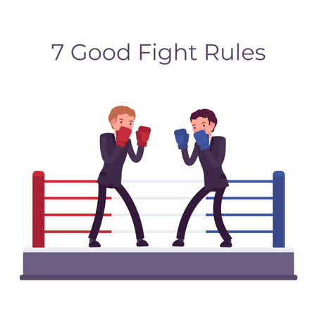 Two businessmen boxing on ring Animated Post Šablona návrhu