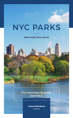 New York city park view Book Cover Modelo de Design