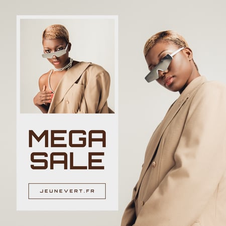 Ontwerpsjabloon van Instagram van Fashion Store Sale Woman in Sunglasses