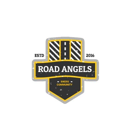 Ontwerpsjabloon van Animated Logo van Bikers Community with Road Symbol