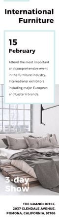 Furniture Store Ad Bedroom in Grey Color Skyscraper – шаблон для дизайна