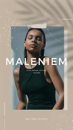 Предложение магазина модной одежды с молодой женщиной Instagram Story – шаблон для дизайна