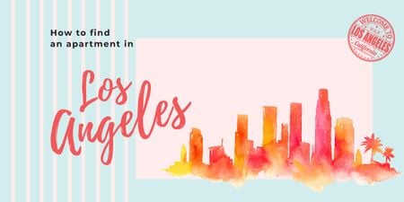 Los Angeles city painting Image Design Template