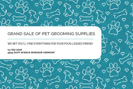 Grand sale of pet grooming supplies Gift Certificate Šablona návrhu