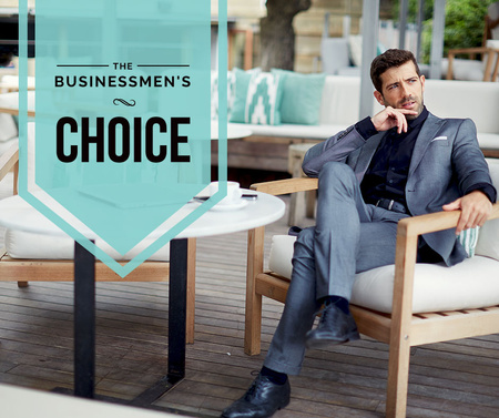 Businessman wearing Stylish Suit Facebookデザインテンプレート