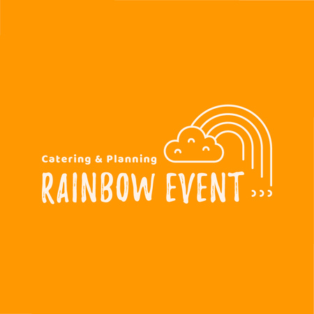 Event Agency with Cloud and Rainbow Logo Modelo de Design