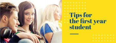 Plantilla de diseño de Tips for the first year student with smiling Girl Facebook cover 
