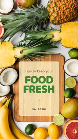 Ontwerpsjabloon van Instagram Story van Tips to keep Food fresh
