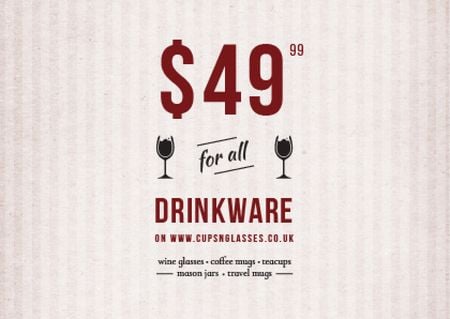 Drinkware Sale Offer Card tervezősablon
