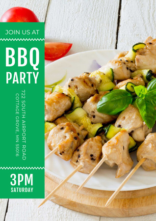 BBQ party Invitation Poster Design Template