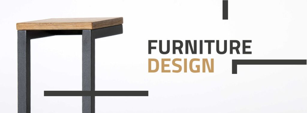 Furniture Design Offer with Modern Chair Facebook cover Modelo de Design