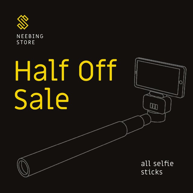 Gadgets Sale with Smartphone and monopod Animated Postデザインテンプレート
