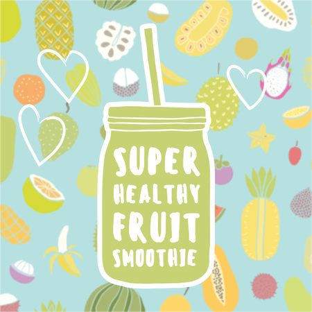 Fruit smoothie illustration Instagram Design Template