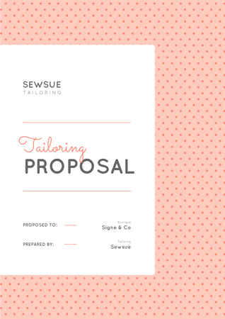 Sewing Atelier service in pink Proposal Šablona návrhu