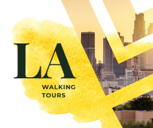 Los Angeles City Tour Promotion Medium Rectangle Design Template