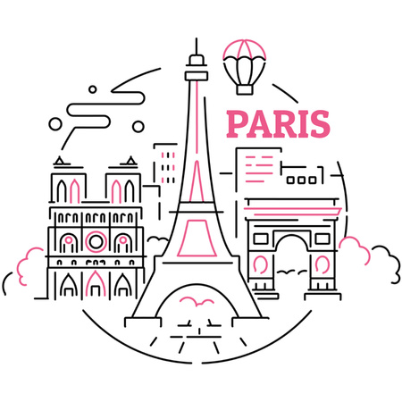 Szablon projektu Paris famous Travelling spots Animated Post
