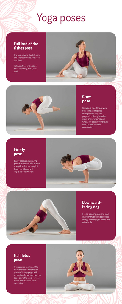 Premium Vector | Cartoon girl in yoga poses with titles for beginners  isolated on white background. yoga poses infographic elements with captions.
