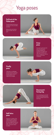 List infographics about Yoga Poses Infographicデザインテンプレート