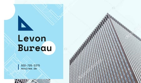 Ontwerpsjabloon van Business card van Architectural Bureau Ad Modern Skyscraper