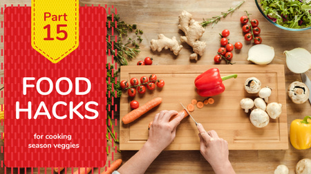 Cooking Blog Ad Chef Cutting Vegetables Youtube Thumbnail Modelo de Design