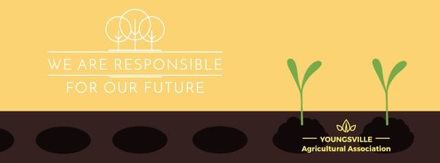 Plantilla de diseño de Farmer hands planting seedlings Facebook Video cover 