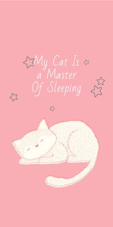 Plantilla de diseño de Cute Cat Sleeping in Pink Graphic 