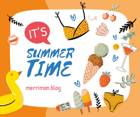 Summer clothes and food Facebook Design Template