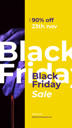 Designvorlage black friday sale dunkle farbkleckse für Instagram Story
