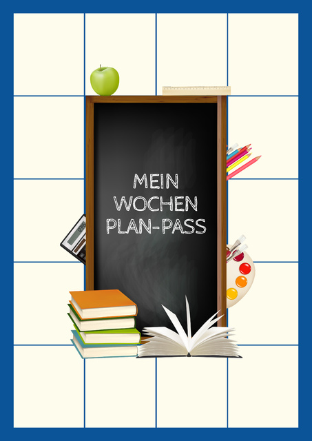 Plantilla de diseño de School Week Plan with Stationery Poster 