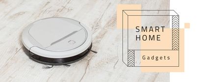 Robot vacuum cleaner for Smart Home Facebook cover Tasarım Şablonu
