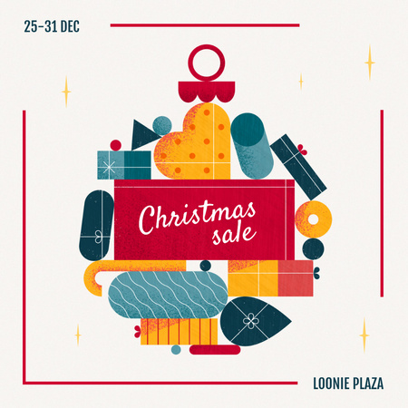 Designvorlage Christmas Sale Winter Holidays Attributes für Instagram